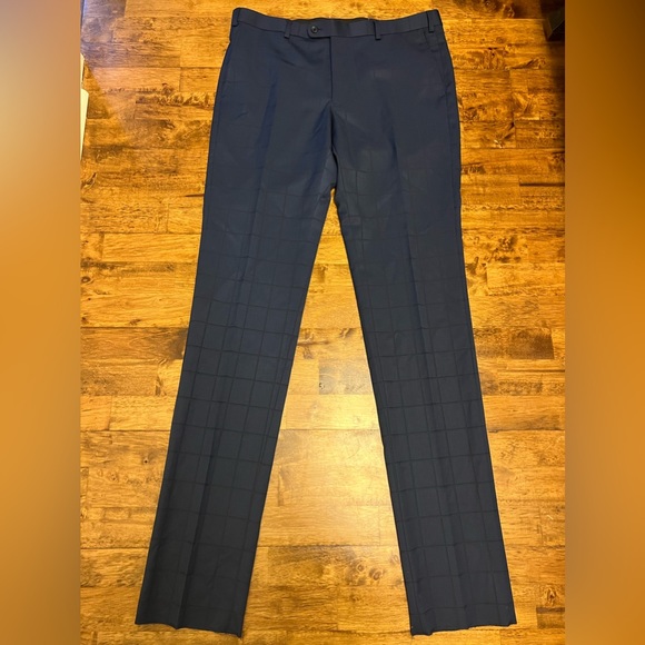 John Varvatos Other - Navy Blue and Black Plaid John Varvatos USA Bedford Dress Pants in Size 42